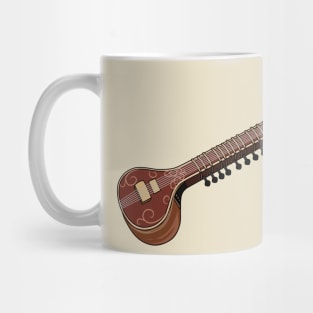 Sitar cartoon illustration Mug